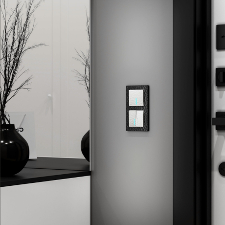 Выключатель двухклавишный с подсветкой (белый) Hammer Werkel W1220101