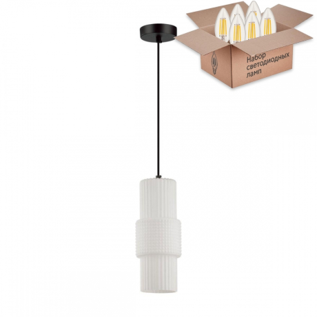 Подвесной светильник Odeon Pimpa с лампочкой 5017/1+Lamps E14 Свеча 