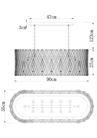 Подвесная люстра Divinare BIVARA 7567/18 SP-12 