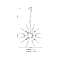 Нарушена упаковка!  <726187> Подвесная люстра Arte Lamp Bella A1066SP-12PB