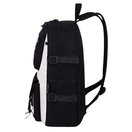 Рюкзак BRAUBERG COMBO, сумка-шоппер, косметичка, пенал В ПОДАРОК, черный/белый, 42х30х14 см, 271659 (271659)