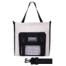Рюкзак BRAUBERG COMBO, сумка-шоппер, косметичка, пенал В ПОДАРОК, черный/белый, 42х30х14 см, 271659 (271659)