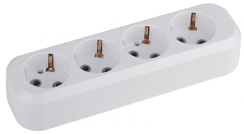 Колодка ЭРА KX-4e 4 розетки с заземлением белая Б0028340