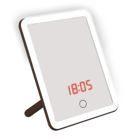 Зеркало с подсветкой, сенсорный выключатель, диммер, часы, термометр Uniel TLD-591 TLD-591 Brown/LED/80Lm/6000K/Dimmer/T+M (UL-00004160)