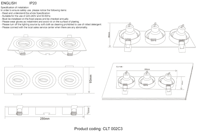 Светильник точечный с Led лампочками в комплекте CRYSTAL LUX CLT 002C3 WH+Lamps 