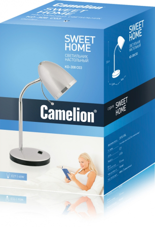 KD-308  C03 серебро Настольный светильник Camelion 11478 