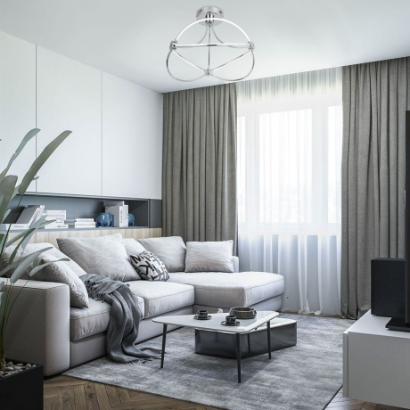 Потолочная люстра с управлением по Wi-Fi Eurosvet Petto 90246/6 хром (a055663) 