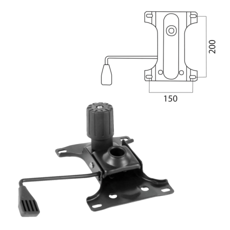 Механизм качания для кресла, "Top-Gun", межцентровое расстояние крепежа 150х200 мм (531482)