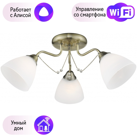 Потолочная люстра Velante с поддержкой Алиса 727-507-03-A 