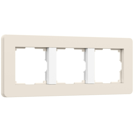 Рамка на 3 поста Werkel Split (айвори/белый, soft-touch) W0033066 