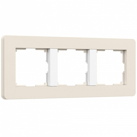 Рамка на 3 поста Werkel Split (айвори/белый, soft-touch) W0033066 