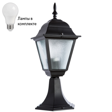 Уличный ландшафтный фонарь с лампочкой Arte lamp A1014FN-1BK+Lamps