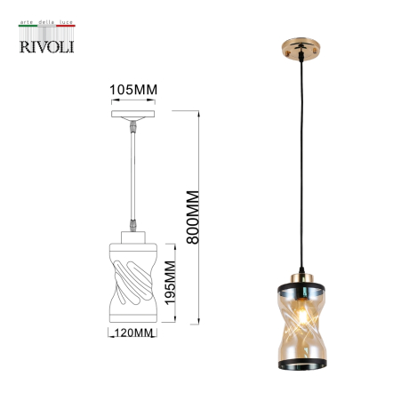 Подвесной светильник Rivoli Monique 9105-201 (Б0053419) 