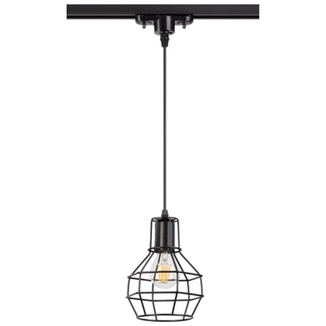 Однофазный светильник на подвесе для трека Novotech Zelle с лампочкой 370423+Lamps E27 P45