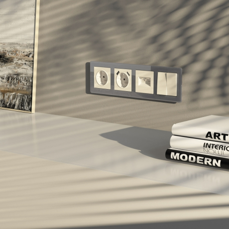 Розетка с заземлением, шторками и USBх2 (айвори матовый) W1171562 Werkel 