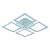 Потолочная диммируемая люстра с пультом ДУ Profit Light 8465/4A WHT 112W+8W RGB