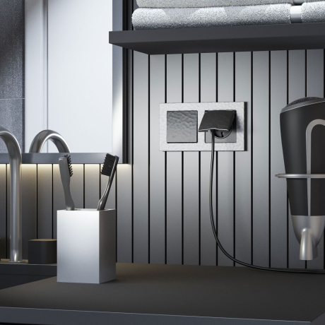 Выключатель одноклавишный без рамки Werkel Hammer черный W1210008