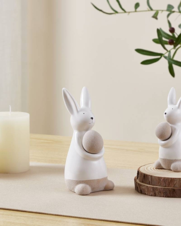 427891 Фигурка Заяц MADIORANO L87, B70, H170 фарфор, белый, бежевый Eglo 