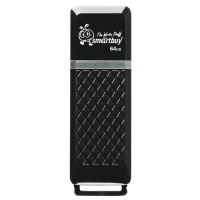Нарушена упаковка!  <217778> Флеш-диск 64GB SMARTBUY Quartz USB 2.0, черный, SB64GBQZ-K (513055)