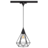 Однофазный светильник на подвесе для трека Novotech Zelle с лампочкой 370421+Lamps E27 P45 