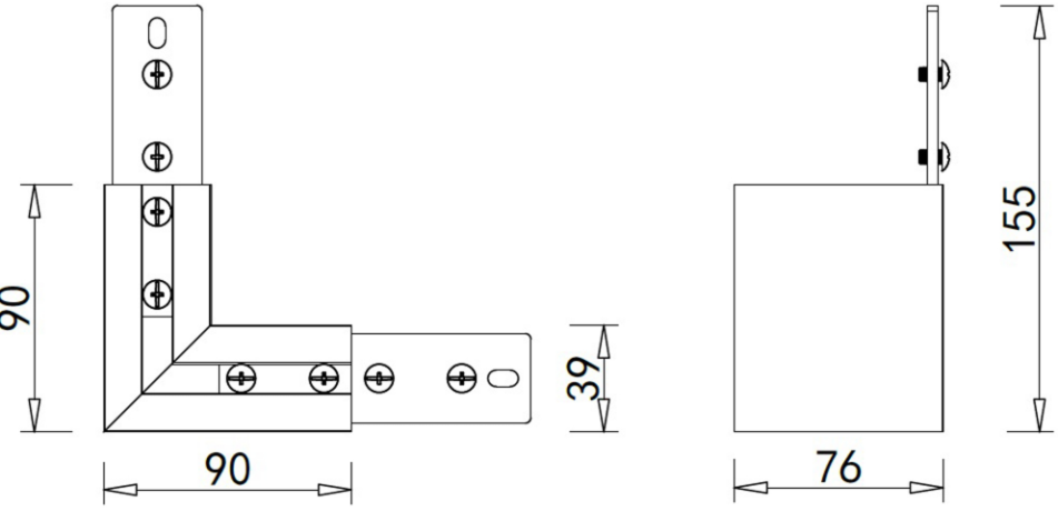 Соединитель L-образный для магнитного шинопровода Magic Track Donolux L corner DLM/Black 