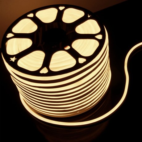 50м. Комплект неоновой ленты теплого цвета 3300К 2835, 9,6W, 220V, 120LED/m, IP67 Elektrostandard LS001 (a052995) 