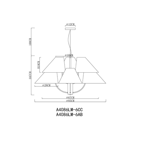 Подвесная люстра Arte Lamp Rondo A4086LM-6CC 