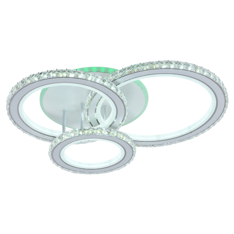 Светодиодная диммируемая люстра с ПДУ Profit Light 8061/3 WHT 192W+7W RGB 