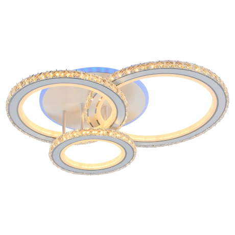 Светодиодная диммируемая люстра с ПДУ Profit Light 8061/3 WHT 192W+7W RGB 