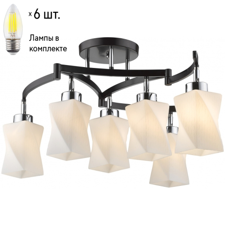 Потолочная люстра с лампочками Velante 271-127-06+Lamps E27 Свеча 