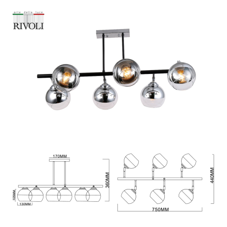 Потолочная люстра Rivoli Eduarda 9100-306 (Б0053401)