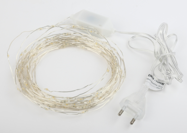 Светодиодная гирлянда ЭРА нить 220V теплый свет ENIN -10NW Б0047964
