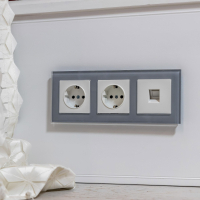 Рамка на 3 поста (серый,стекло) Werkel W0031115