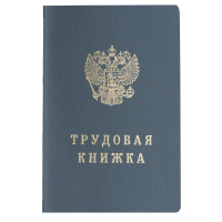 Нарушена упаковка!  <226277> Бланк документа "Трудовая книжка", 88х125 мм, ГОЗНАК (121229)