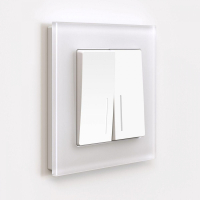 Выключатель двухклавишный с подсветкой (белый матовый) Werkel W1120161