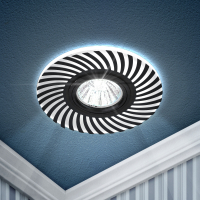 DK LD32 BK /1 Светильник ЭРА декор cо светодиодной подсветкой MR16, 220V, max 11W, черный (50/1000) Б0046908