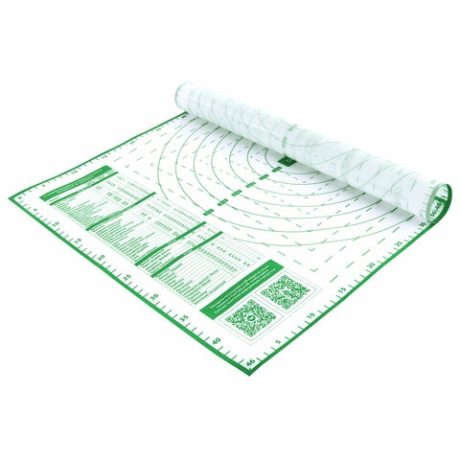 Набор из 2 шт, Коврик силиконовый для раскатки/запекания 46х66 см, зеленый, ПОДАРОК пластиковый нож, DASWERK, 608428