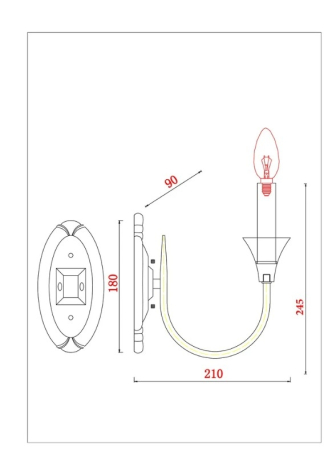 Нарушена упаковка!  <726538> Бра Arte Lamp Collinetta A4094AP-1PB