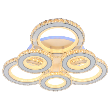 Светодиодная диммируемая люстра с ПДУ Profit Light 8061/3+3 WHT 240W+8W RGB 