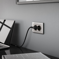 Розетка двойная с заземлением (глянцевый никель) Werkel W1172002