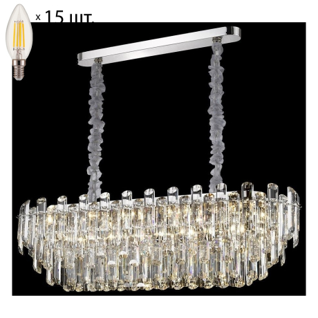 Подвесная люстра с лампочками Wertmark WE107.15.103+Lamps 