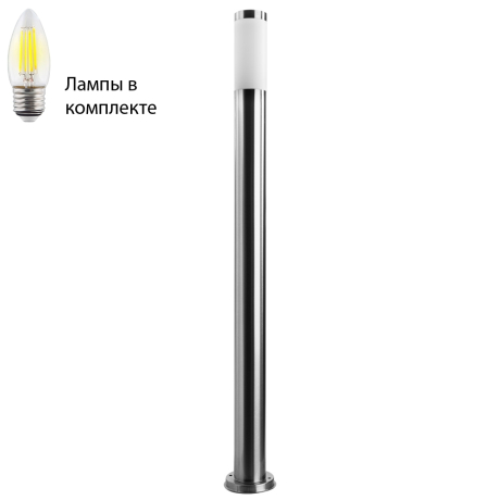 Уличный столб с лампочкой Arte lamp A3157PA-1SS+Lamps