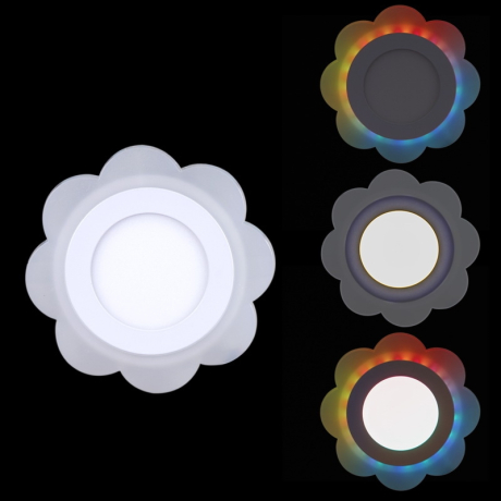 Встраиваемый светодиодный светильник с пультом ДУ 38063-9.0-001TY LED6+3W RGB (1389985)