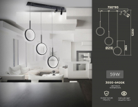 Подвесной светильник с пультом ДУ Ambrella light Line FL5278