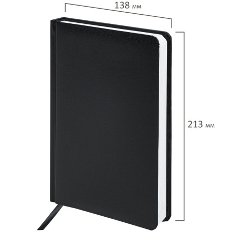 Нарушена упаковка!  <199389> Ежедневник недатированный А5 (138х213 мм) BRAUBERG "Select", балакрон, 160 л., черный, 123429 (123429)