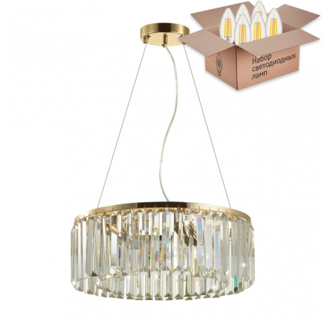 Подвесная люстра с лампочками Odeon Light Vassa 4987/6+Lamps E14 Свеча 