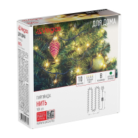 Нарушена упаковка! <295967> 10м. Электрогирлянда ''Нить'' с контроллером (теплый) 100LED IP20 Vegas 55062