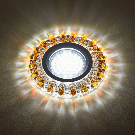 Встраиваемый светильник с LED подсветкой Fametto Luciole DLS-L148 Gu5.3 Glassy/Gold (UL-00003900) 
