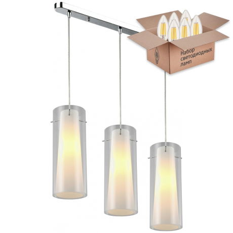 Подвесной светильник с лампочками Velante 229-006-03+Lamps E27 Свеча 