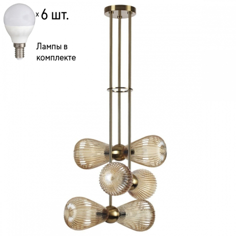 Подвесной светильник Odeon Elica с лампочками 5402/6+Lamps E14 P45 